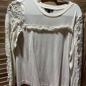 Banana Republic Cream Lace Detail Blouse